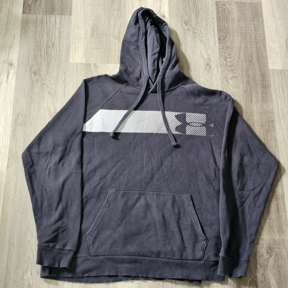Under Armour Sweatshirt Mens XL Black UA Rival Fleece Hoodie